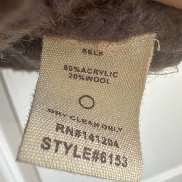 Hem & Thread 20% Wool Deep Lavender and Amber Open Front Knit Cardigan - Picture 3 of 5